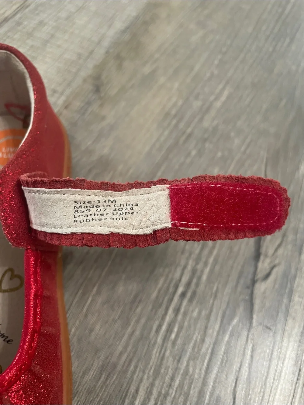 Livie & Luca Red Sparkle Mary Jane Shoes with Ruffle Strap